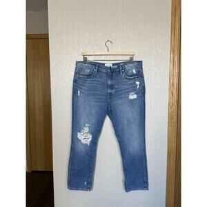 Frame Le Pixie Beau Denim Cropped Boyfriend Jeans Size 30 Womens Stitched